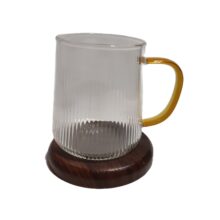 لیوان مدل پیرکس دسته رنگی کد 450ML