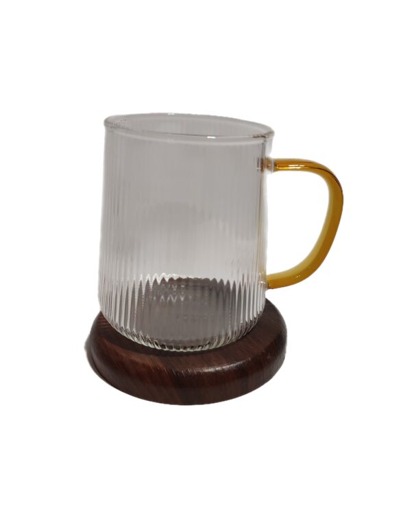 لیوان مدل پیرکس دسته رنگی کد 450ML